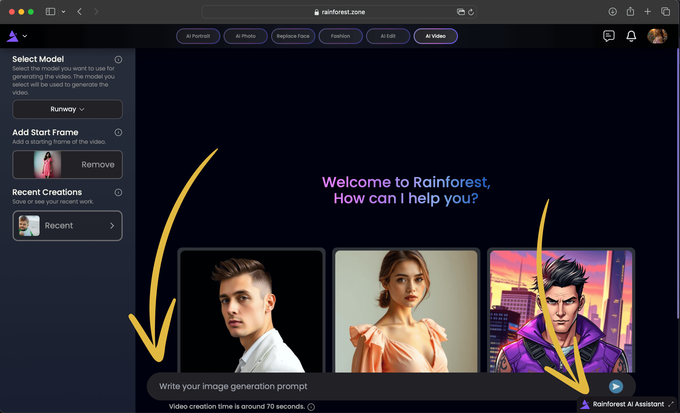 howToGenerateStep-Type your prompt. Ask RainForest AI Assistant if need any help.